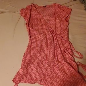 Red flower skater dress